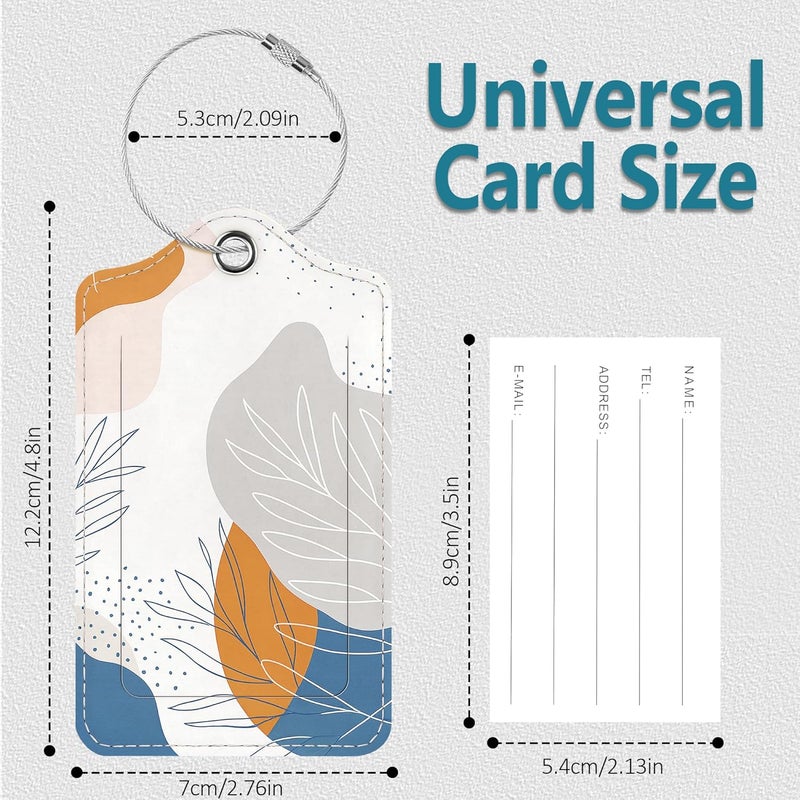 Chelmon Luggage Tags for Suitcases, 2 Pack Cute PU Leather Luggage Tag TSA Approved with Stainless Steel Loop and Address Card Baggage Tag for Travel&Hotel Stays&Cruise Ships&Shipping and Mailing - Image 3